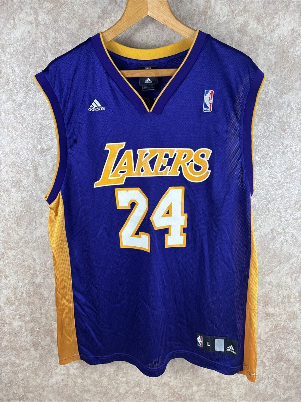 Adidas NBA Purple/Gold Los Angeles Lakers Kobe Bryant #24 Basketball Jersey JJT